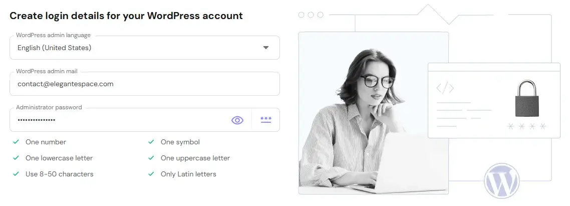 Hostinger wordpress account creation