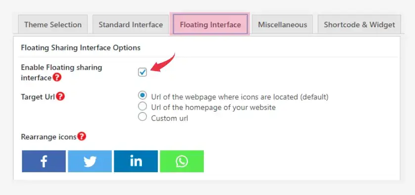 floating social share button