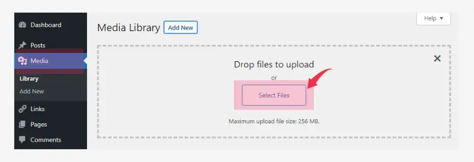 how to upload images to media