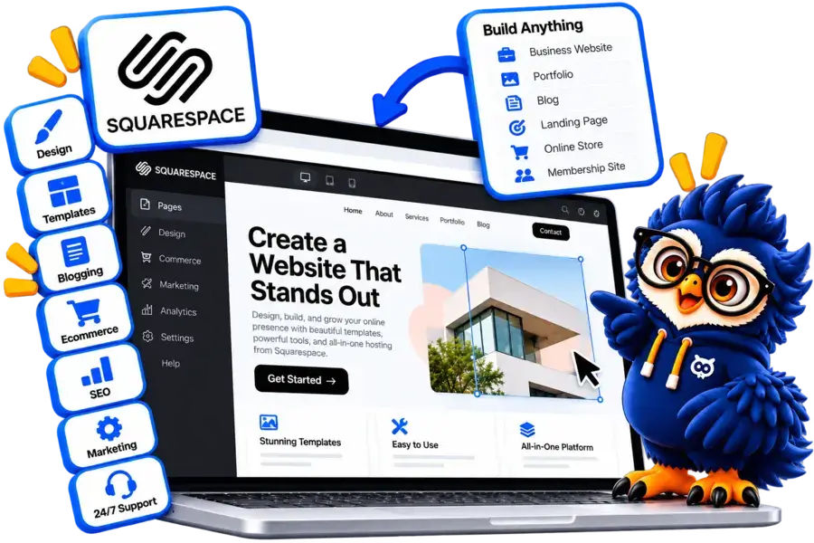 squarespace website builder review elegantespace