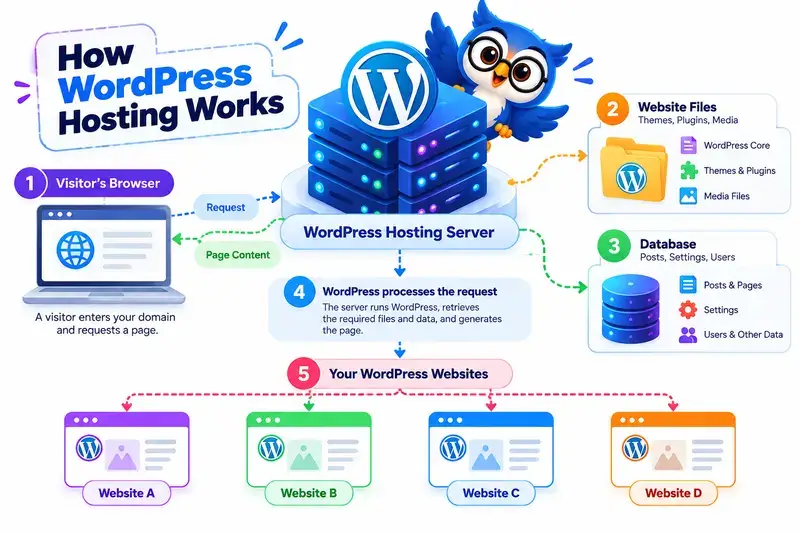 how WordPress hosting works elegantespace
