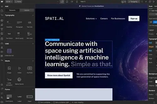 webflow Ease to Use