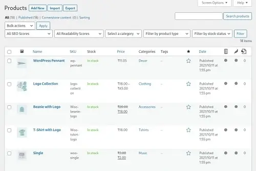 wordpress e-commerce features